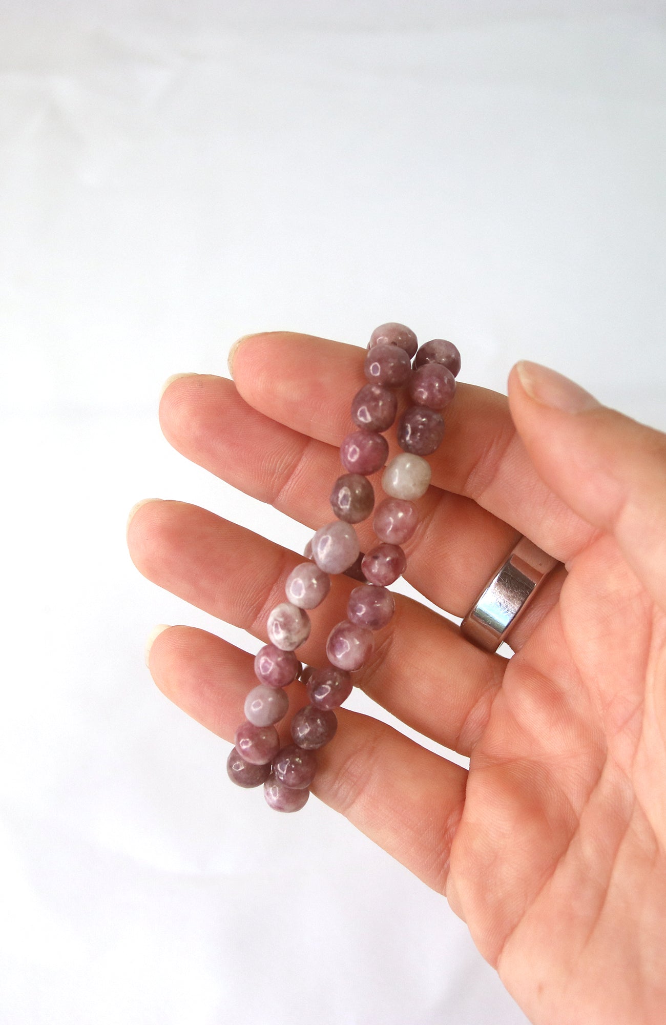 Lepidolite Nugget Bead Bracelet 053